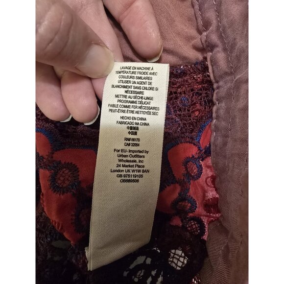 FREE PEOPLE Magpie Oversized Jacket L $248 Lace Sleeves Boho - Picture 9 of 9